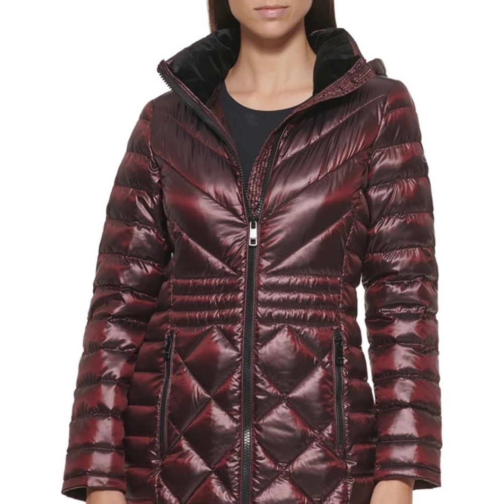 CALVIN KLEIN HOODED PACKABLE DOWN ZIP PUFFER COAT… - image 1